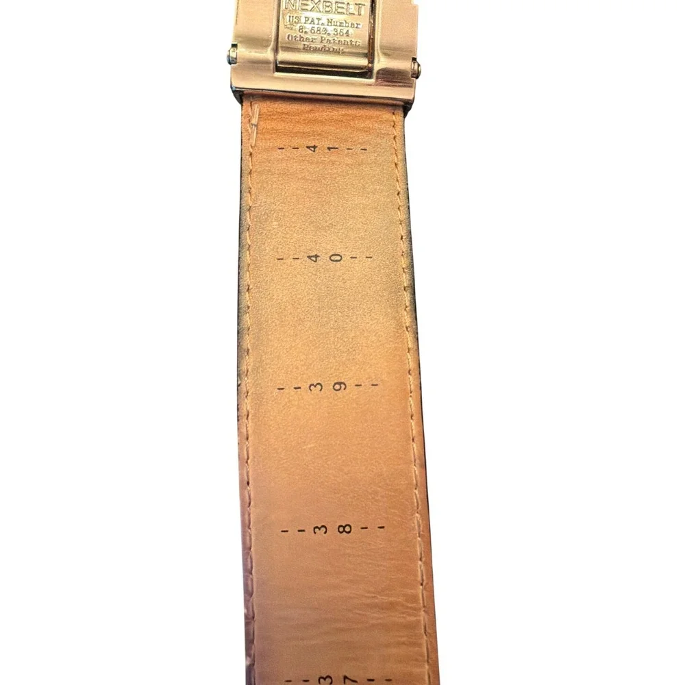 Nexbelt Leather Belt Black Crocodile Embossed Ratchet No Holes Adjustable Dress